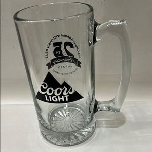 Coors Light Draft Beer Mug 7 In Tall 3 1/4 In Round 24 Oz Black 25 Anniversary